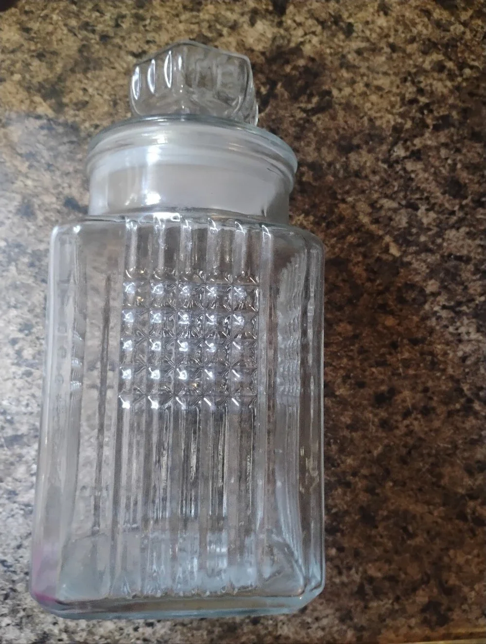 KOSMOS vintage glass kitchen storage jar container canister square vertical